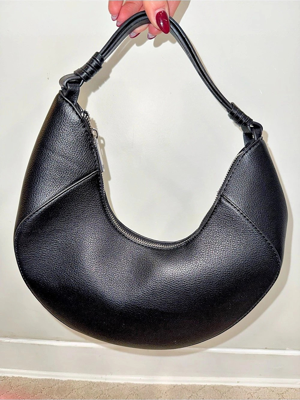 Mango Semi-Circular Faux Leather Shoulder Bag